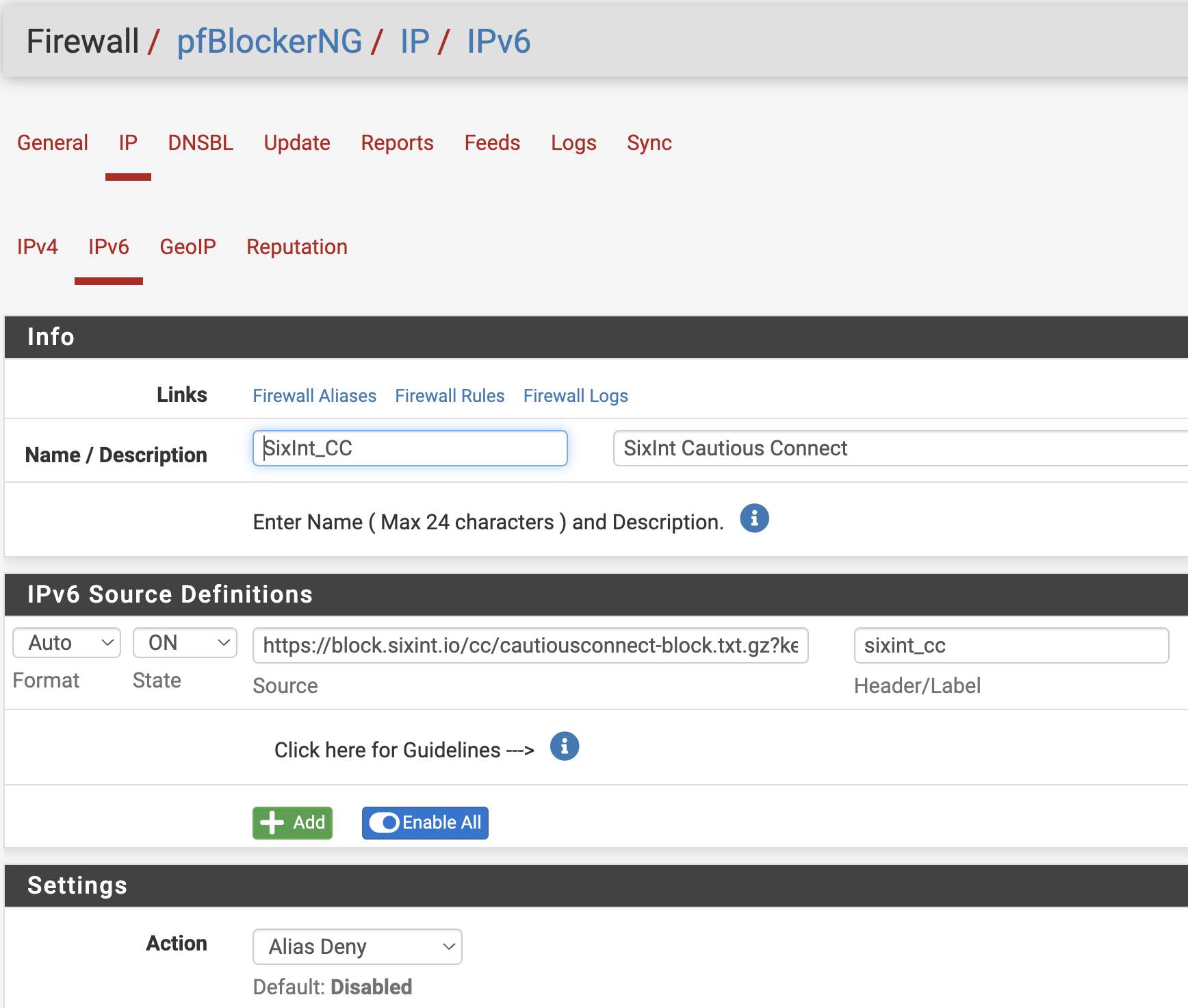 IPv6 Config